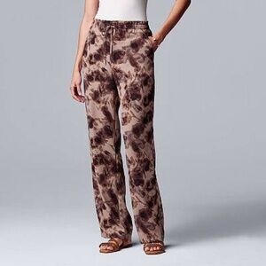 Simply Vera Vera Wang Brown and Black Tie-Dye Pants